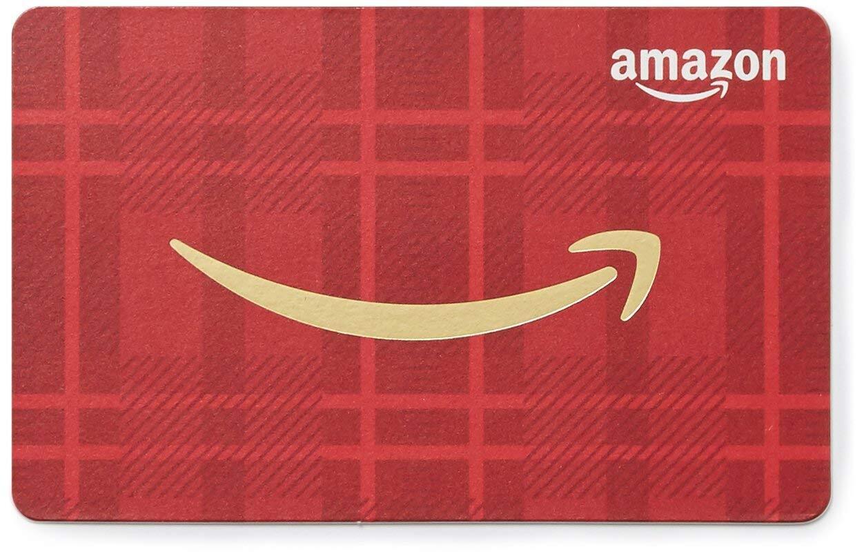 AMAZON GIFT CARD 150 100 50 35 25 RAINDEER HAPPY HOLIDAY RED BOX FRIENDS MOM DAD