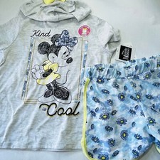 Girls Minnie Mouse Size 5 Outfit - Hooded Shirt  Shorts Set
