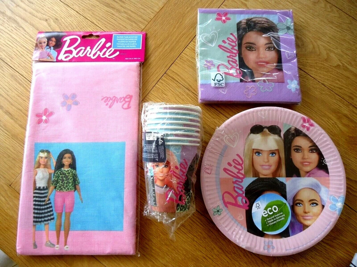 Barbie plates top and napkins
