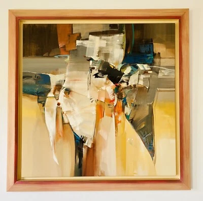 Tableau peinture signé Wilfred Lang N°2 - moderne - abstrait - grand format - Photo 1/2