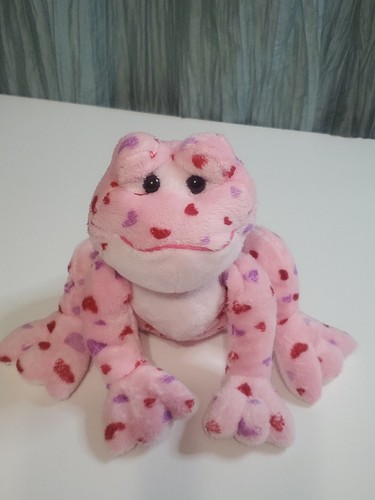 Ganz Webkinz "Love Frog" Pink Red Purple Hearts HM144 Plush Stuffed No Code - Picture 2 of 14
