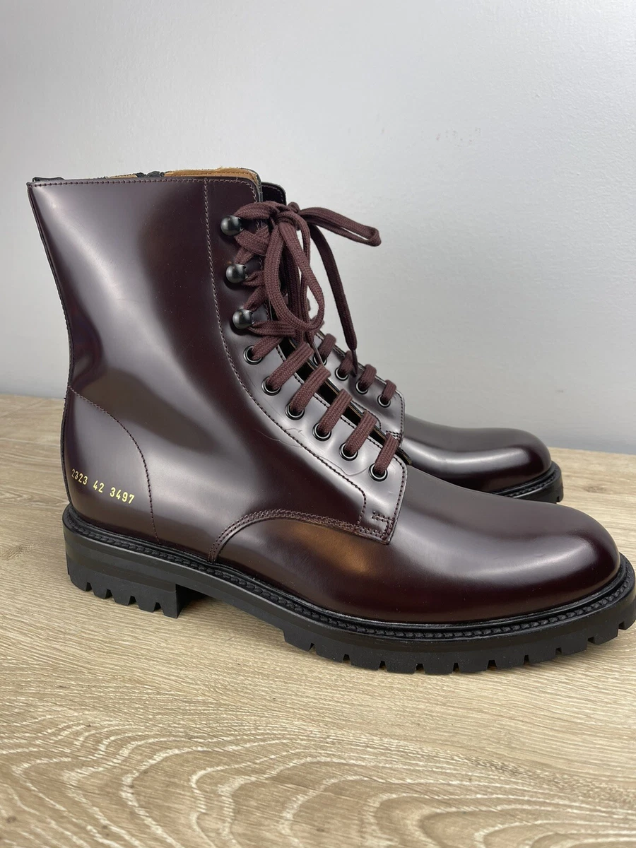 COMMON PROJECTS Standard Combat Zip Boots Brown Sz 42 9 Made in ITALY