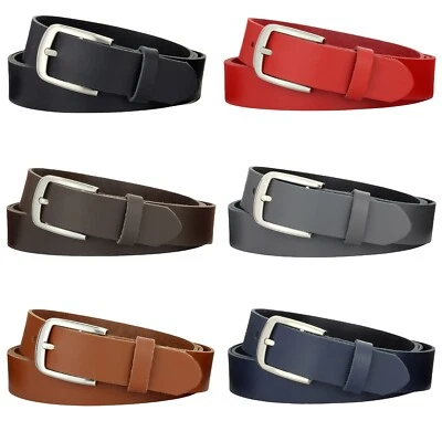 Gürtel Ledergürtel 100% echt Leder Herren Damen 3cm breit Rindsleder kürzbar Neu