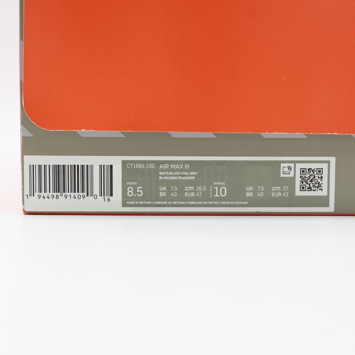 Nike AIR MAX Ⅲ CT1685-100 30cm Men's) Nike Air Max 90 III 'Infrared' 2020 : Amazon.ca