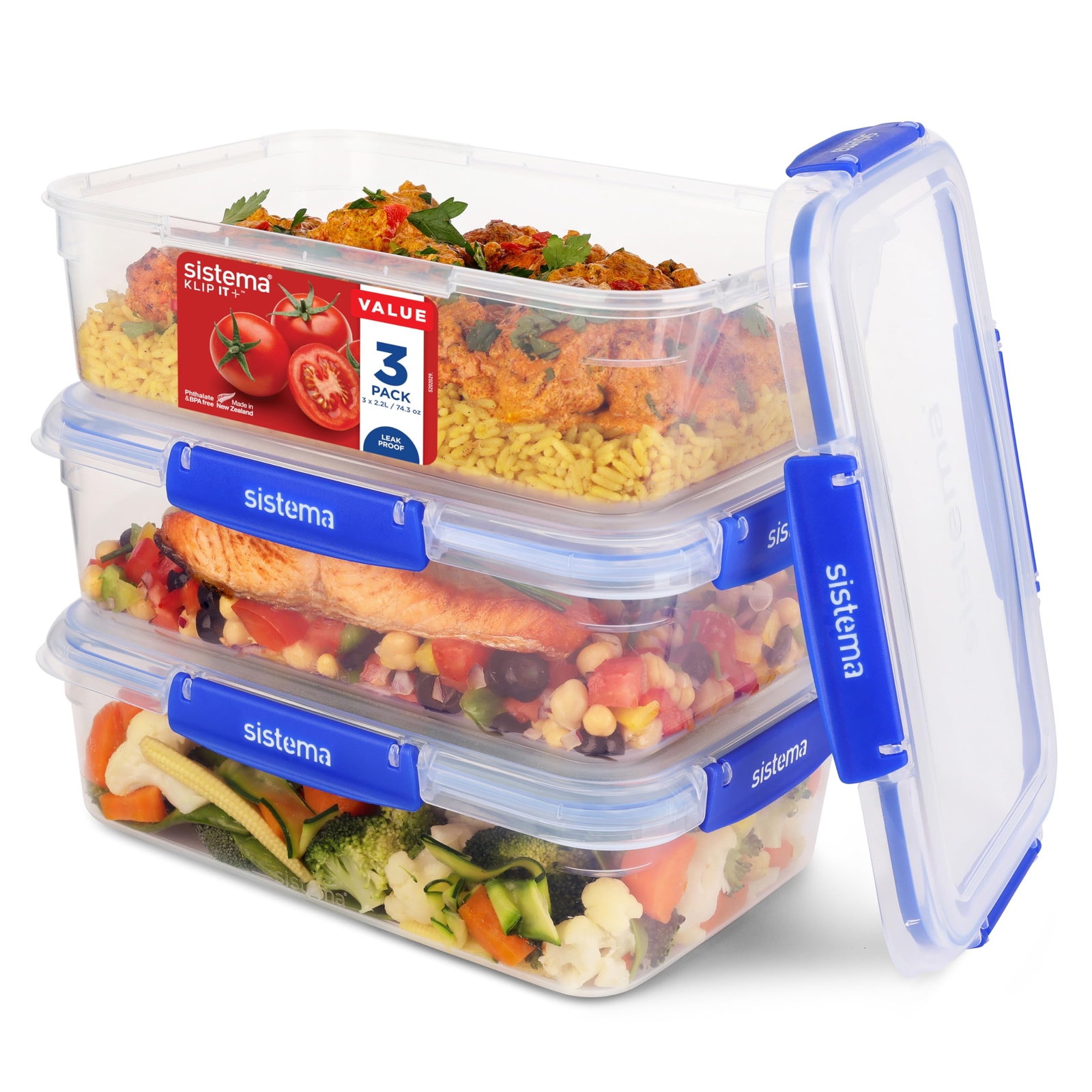 Sistema KLIP IT PLUS contenitori per alimenti | Rettangolari 2,2 L | Contenitori