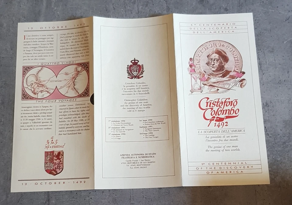 SAN MARINO CRISTOFORO COLOMBO 5TH CENTENNIAL OF THE DISCOVERY OF AMERICA - Image 3 of 3