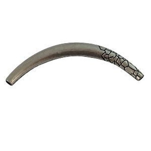 5Pcs Tibetan Silver floral curved spacer tube T16346