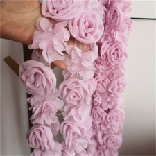 50cm 3D Rose Flower Chiffon Lace Trim Ribbon Sewing Fabric Clothes DIY Dress Hem
