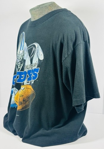 Vintage Dallas Cowboys Pro Player T-Shirt NFL 1996 Mens XXL Black - Picture 4 of 6