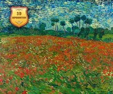 Vincent van Gogh Poppy Field 3D Effects Texture Gel Handmade Ready to hang