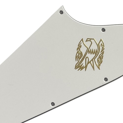 White Gold Logo For Gibson Firebird Blank Guitar Slinger Parts Guitar Pickguard - Picture 4 of 6