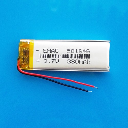 3.7V 380mAh Li Po Polymer Rechargeable Battery 501646 For MP3 GPS Headset Watch - Bild 1 von 10