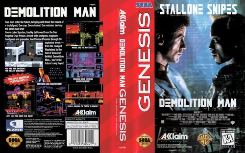 - Demolition Man Mega Drive PAL & NTSC Box Art Case Cover Only - Picture 3 of 3