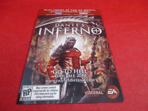 Dead Space Extraction / Dante's Inferno PS3 Xbox PSP Wii PAX Promo Ad Card #M1 - Picture 2 of 2