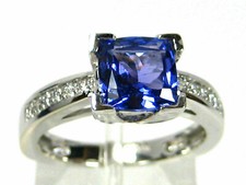 Princess-Shape Blue Lab Created Sapphire Solitaire Style Women's Wedding Ring