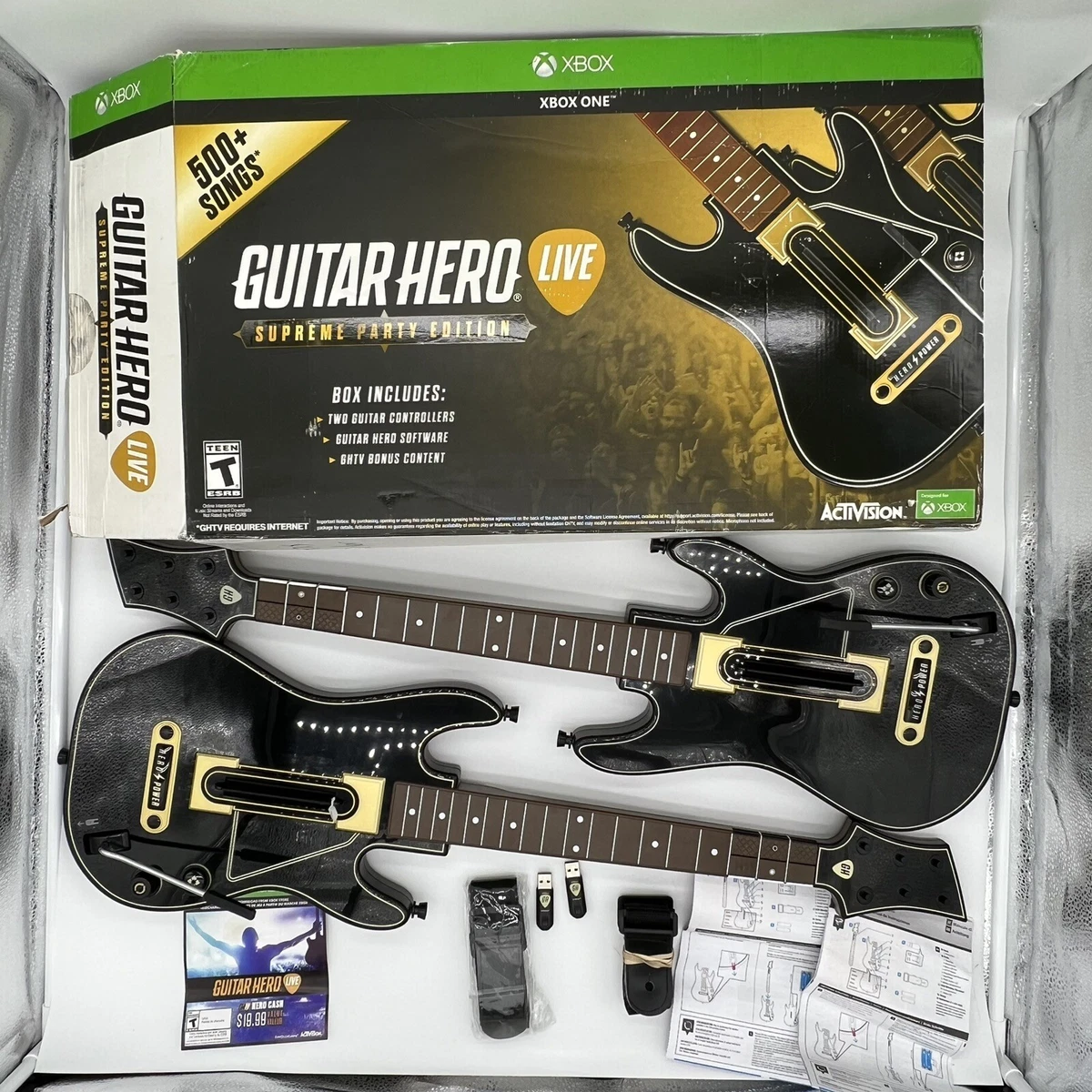Guitar Hero Live Bundle - Xbox One - 2 Guitars, 2 Dongles, Box