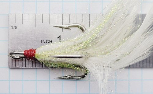 1 gancho de agudos vestido 2/0 pluma blanca teaser con flash 3561E 2X agua salada fuerte - Imagen 4 de 4