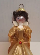 VINTAGE SOFFIERIA DE CARLINI LADY ELEGANT GOLD DRESS BLOW GLASS ITALY