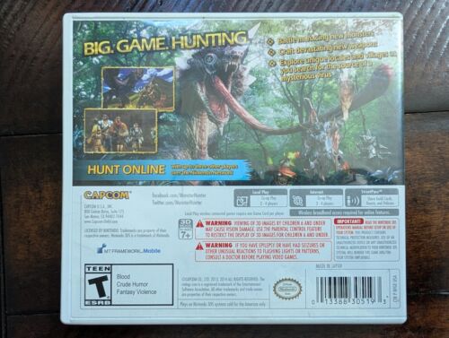 Monster Hunter 4 Ultimate Original Case Cover Manual Nintendo 3DS FREE SHIPPING - Picture 3 of 4