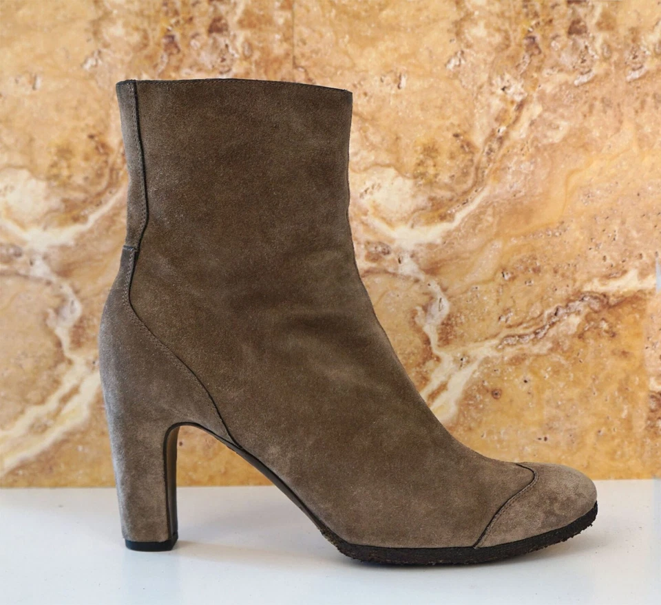 Botines ROBERTO DEL CARLO 39 marrón oliva gamuza suela crepé 8,5 Foto 2 de 4