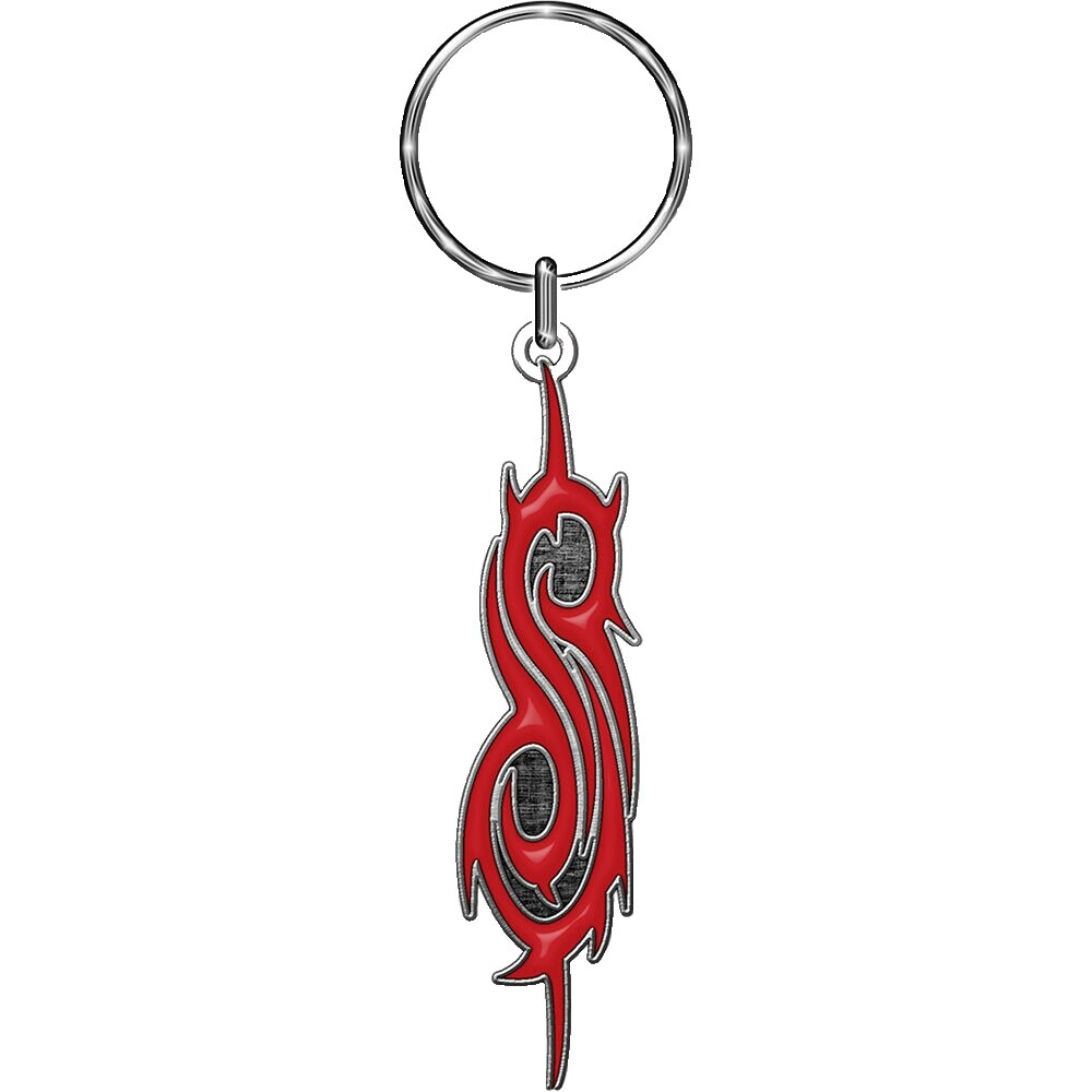 Portachiavi Ufficiale Slipknot – Metallo Smaltato Rosso E Nero Con Logo, 60x28mm