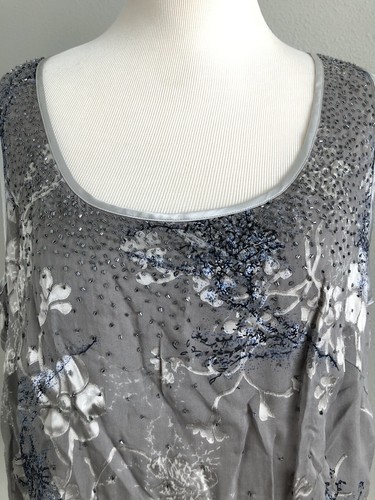 **12** ELLEN TRACY Silk sequins beads 1-Tank top & 1-Jacket SET Dress Blouse - Picture 7 of 12