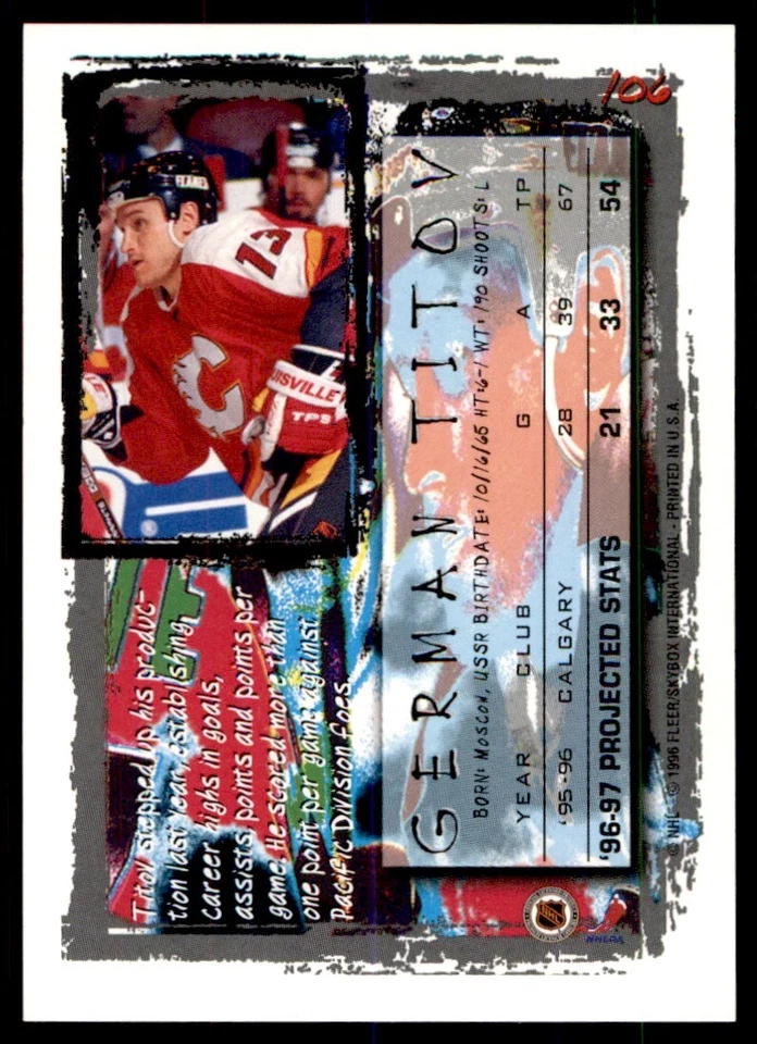 1996-97 Fleer NHL Picks German Titov #106 - Image 2 of 2