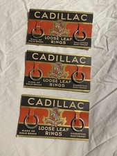 Lot Of 3 Vintage Old Stock CADILLAC Advertising Loose Leaf Rings
