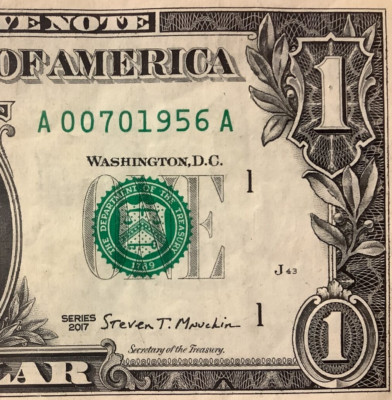July 1956 Birthday Year ☆ 0070 1956 ☆ One Dollar Bill Fancy