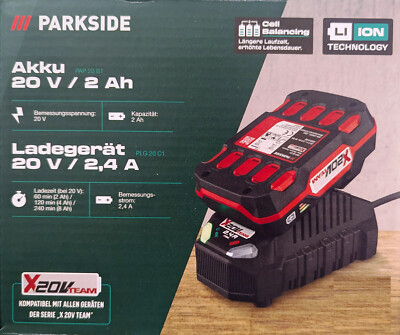 PARKSIDE  PAP 20 B1  2 Ah PLG 20 C1 Lithium Ionen Akku & Ladegerät Set