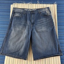 VTG Y2K Akademiks Denim Shorts Mens ACTUAL 44x14 Blue Baggy Hip Hop 8041