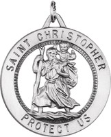 925 Sterling Silver St. Christopher Medal Charm Pendant - 32.5x32.5mm 8.41 Grams on sale 925 Sterling Silver St. Christopher Medal Charm Pendant - 32.5x32.5mm 8.41 Grams on sale