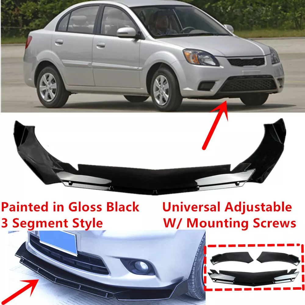 Add on Universal For 2002 2011 Kia Rio Front Bumper Lip Splitter Kit Gloss Black