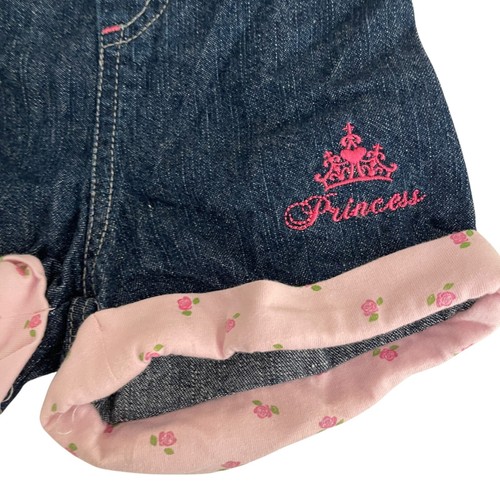 Disney Princess Shorts Girl's 3T Blue Pink Denim Pull-On - Picture 9 of 11