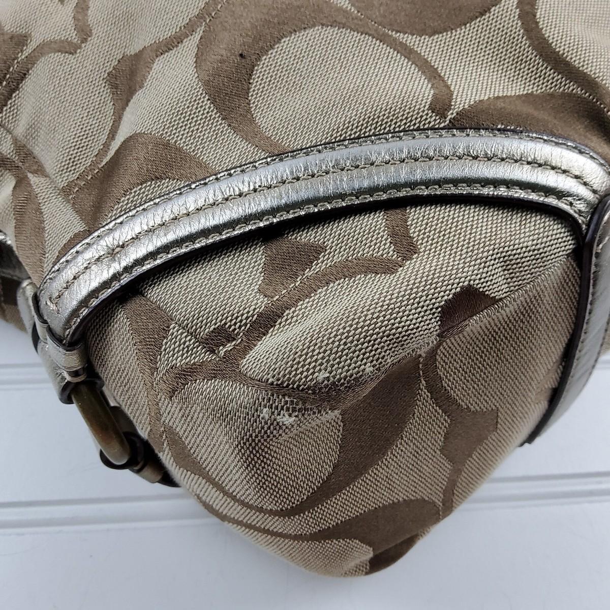 Coach 18903 Tote Chelsea Canvas Leather Hobo Shoulder Bag Coach 18903 Tote Chelsea Canvas Leather Hobo Shoulder Bag