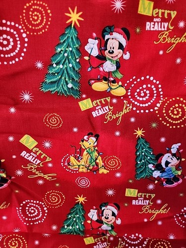 Rare Mickey Mouse Cotton Fabric Mickey Merry & Really Bright Toss BY THE YARD - Picture 2 of 8