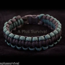 Hunter Green & Black - Paracord Rope Survival Bracelet 550 LB - Made in USA