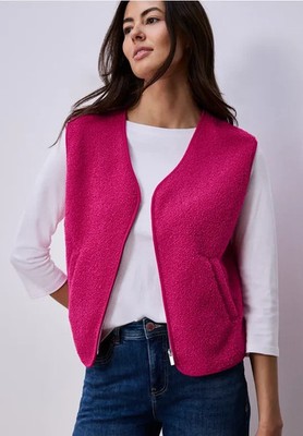 STREET ONE 324863 Weste ärmellos V-Neck Teddy-Material casual weich pink