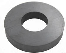 Ferrite Donut / Ring Ceramic Type Magnet, Size  2¾" OD, 1¼" ID, ½" Thick