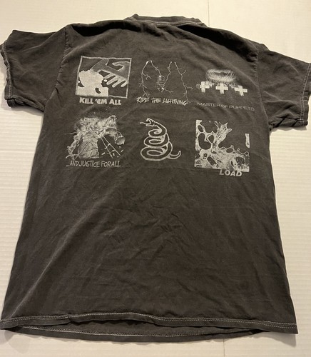 Camiseta Metallica Álbumes Clásicos Pequeña Banda Metal Gris Carbón 1º 6 Álbumes - Imagen 2 de 5