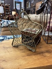 Vintage Brass Metal Wire Star Shaped Mini Clutch 7  Wide Unique Gift