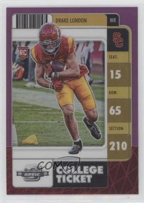 2022 Panini Chronicles Draft Picks Purple Prizm 4/49 Drake London Rookie RC 9o3