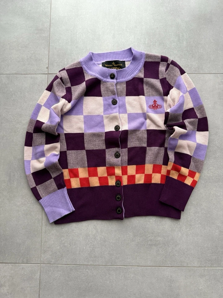 Vivienne Westwood Patchwork Tejido Multicolor Suéter Cárdigan ¡Raro! pink hype Foto 2 de 4