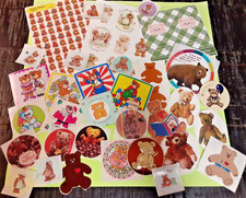 Large lot of 33 vintage Teddy Bear stickers