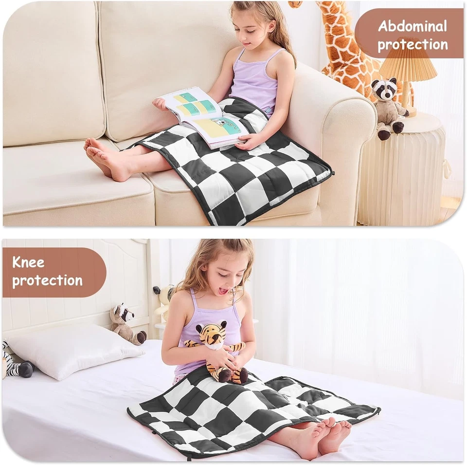 Manta de enfriamiento ponderada 5 lb tiro de regazo para niños 40-60 lb gris 36x48 lavable Foto 3 de 4