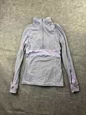 Lululemon Womens Purple Stripe Half Zip Jogging Pullover Jacket 6 Pilates