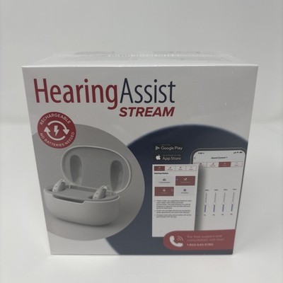 NEW Hearing Assist STREAM SEALED - Rechargeable Full Streaming BTE Kit (2pc)