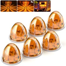 6Pcs Watermelon LED Strobe+Constant Marker Lights Dual Function 6 Pack Amber