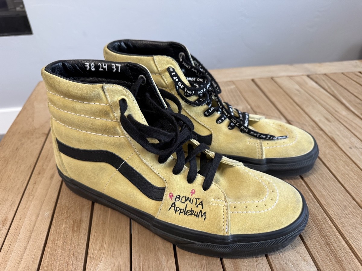 Vans SK8-Hi Bonita Applebum ATCQ W- 10 Men 8.5 Yellow Suede Skate Shoe Sneaker