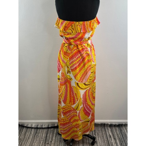 Banana Republic Trina Turk Multi Maxi Dress Strapless Sonya Patio Summer 6 NEW - Picture 7 of 12